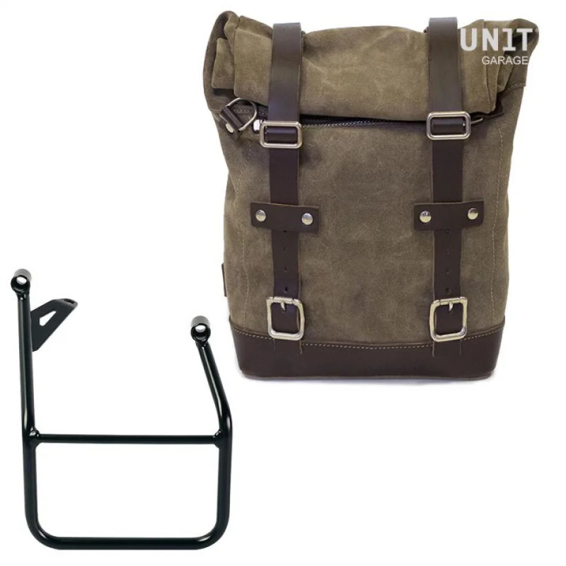 Sacoche latérale en cuir 10l-14l + support droit pour R 1300GS
