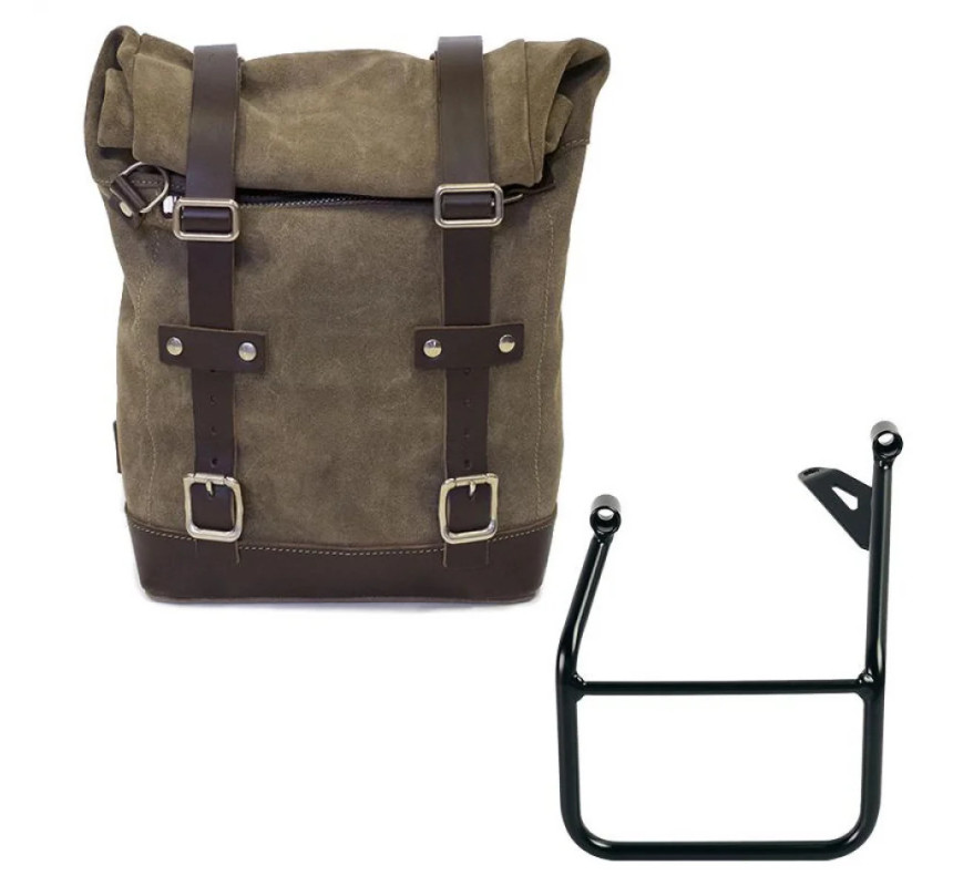 Sacoche latérale en cuir 10l-14l + support gauche pour R 1300GS