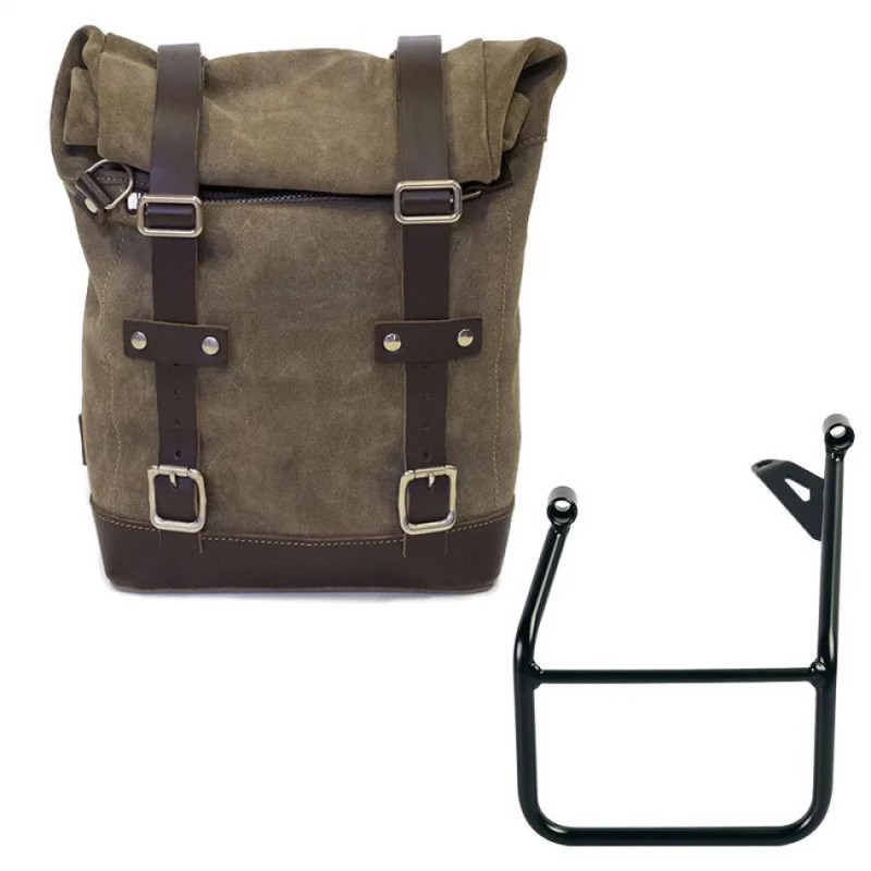 Sacoche latérale en cuir 10l-14l + support gauche pour R 1300GS