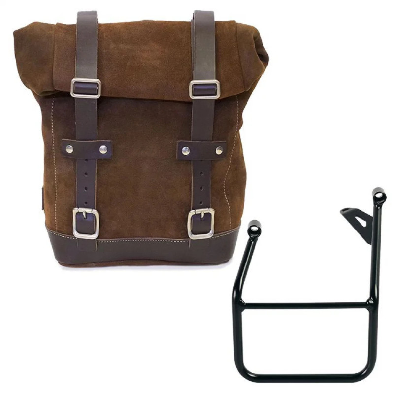 Sacoche latérale en cuir 10l-14l + support gauche pour R 1300GS