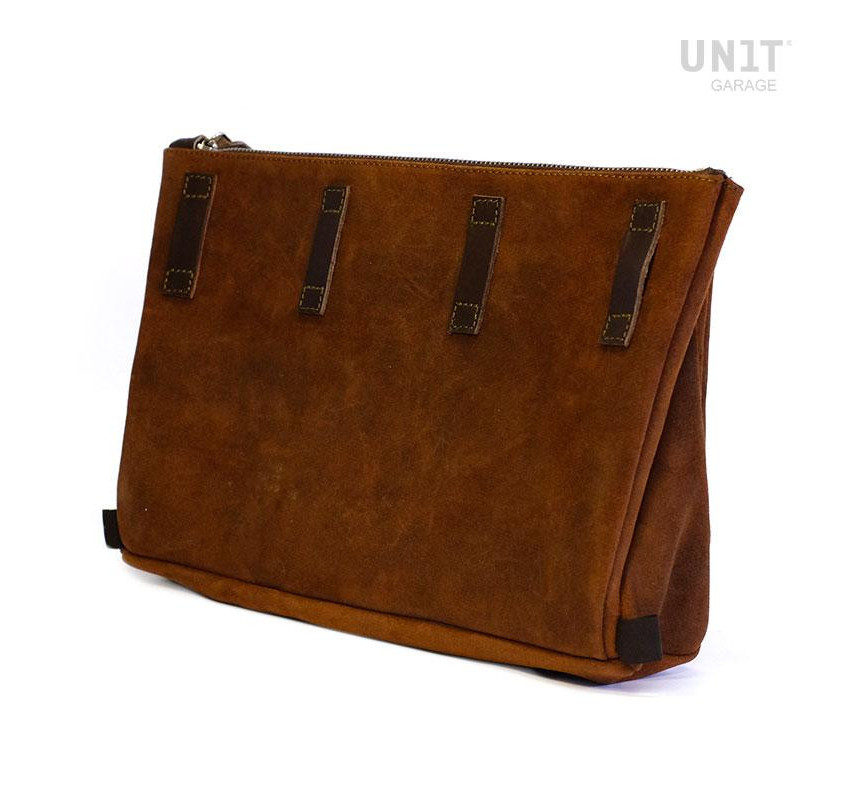 Sacoche de bureau en daim Fezzan - L'atelier Bleu Motostore