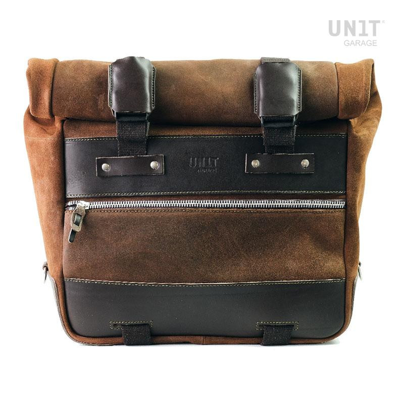 Cult 40L–50L leather side panniers + lockable mounts – L'atelier Bleu Motostore