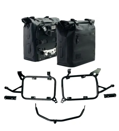 Khali TPU side panniers, 35L–45L, with lockable mounts and brackets for the F 900GS ADV – L'atelier Bleu Motostore