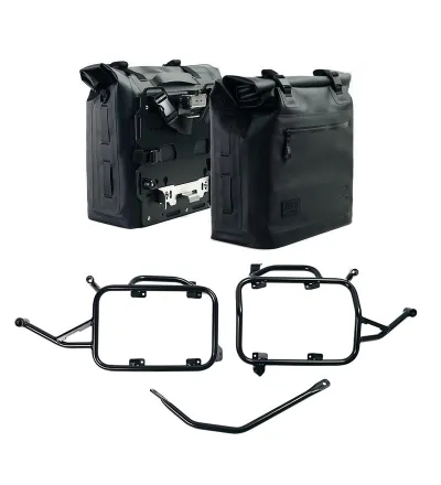 Sacoches latérales Khali en TPU 35L-45L + supports verrouillables + supports pour F 900GS - L'atelier Bleu Motostore