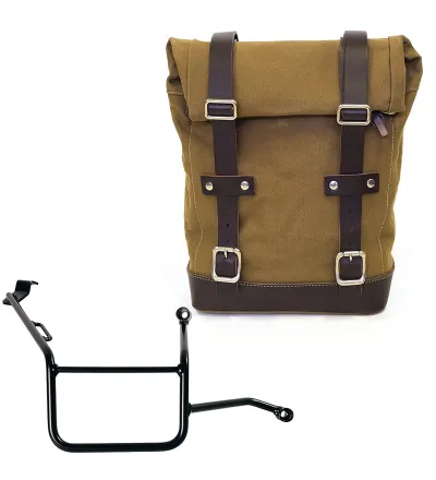 10L–14L canvas side pannier + right-hand mount for the F 900GS – L'atelier Bleu Motostore