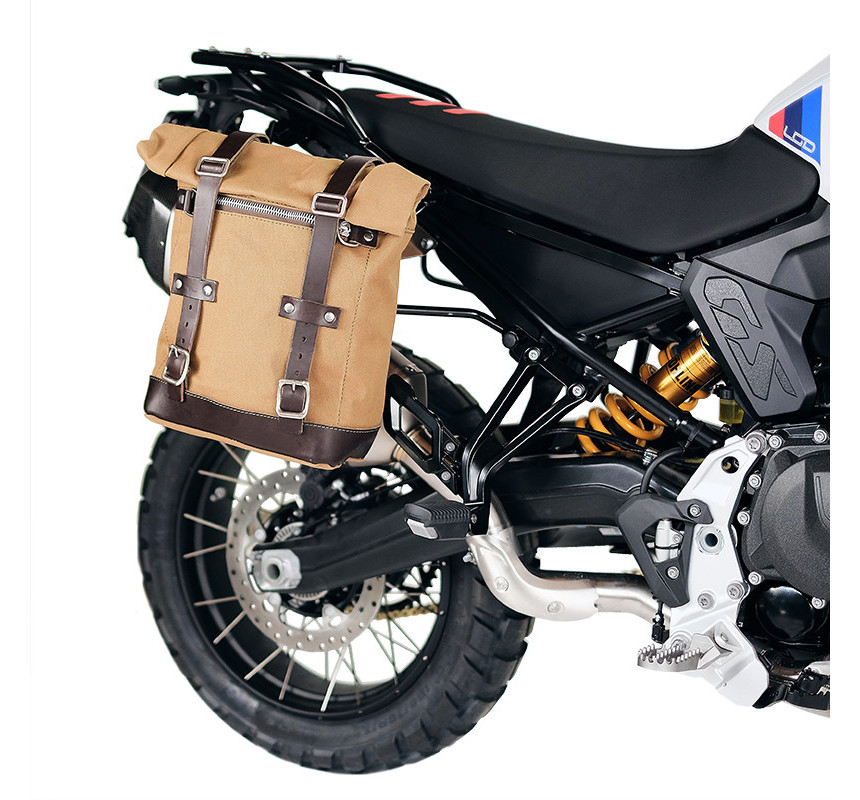 10L–14L canvas side pannier + right-hand mount for the F 900GS – L'atelier Bleu Motostore