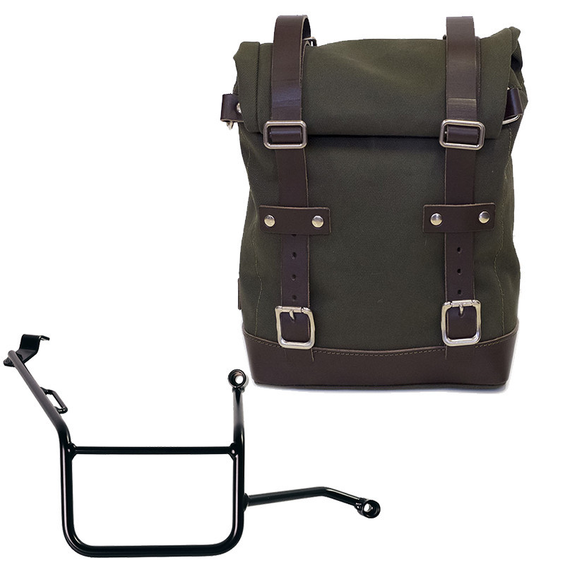 10L–14L canvas side pannier + right-hand mount for the F 900GS – L'atelier Bleu Motostore