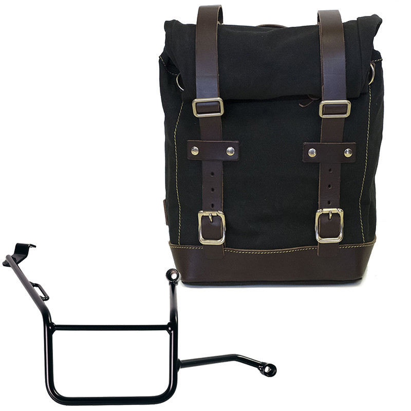 10L–14L canvas side pannier + right-hand mount for the F 900GS – L'atelier Bleu Motostore