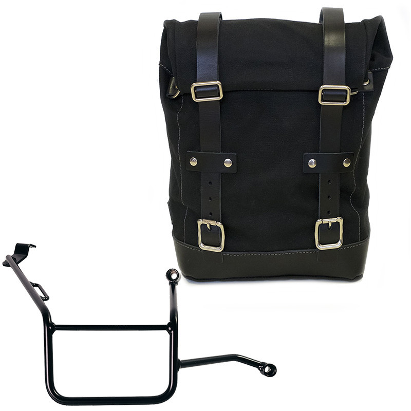 10L–14L canvas side pannier + right-hand mount for the F 900GS – L'atelier Bleu Motostore