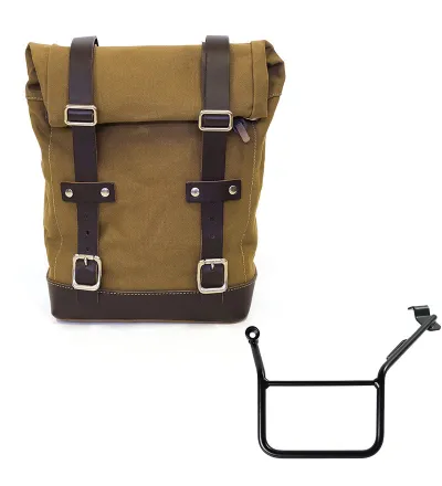 10L–14L canvas side pannier + left-hand mount for the F 900GS – L'atelier Bleu Motostore
