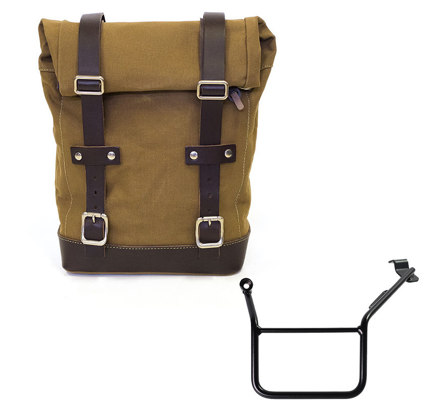 10L–14L canvas side pannier + left-hand mount for the F 900GS – L'atelier Bleu Motostore