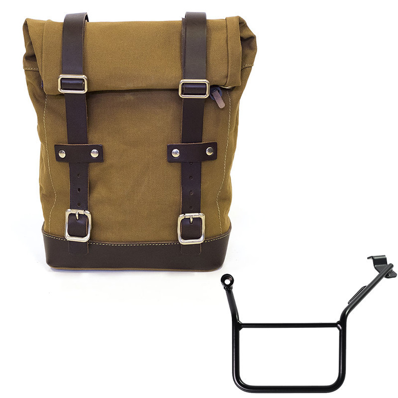 10L–14L canvas side pannier + left-hand mount for the F 900GS – L'atelier Bleu Motostore