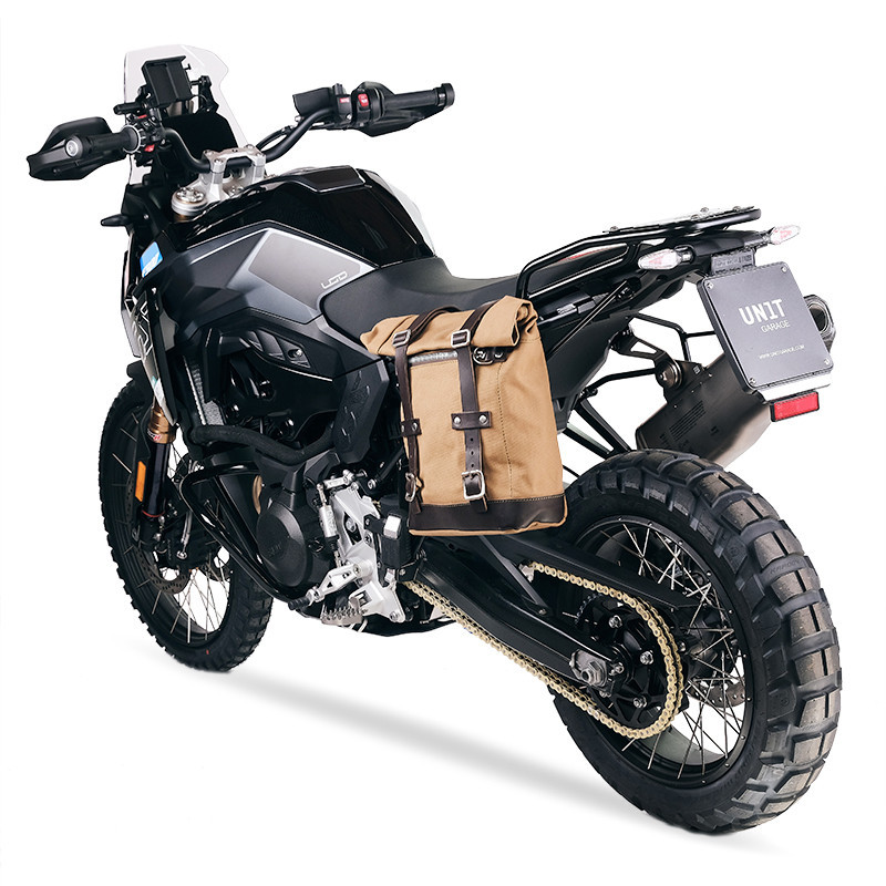 Sacoche latérale en toile 10L-14L + support gauche pour F 900GS - L'atelier Bleu Motostore
