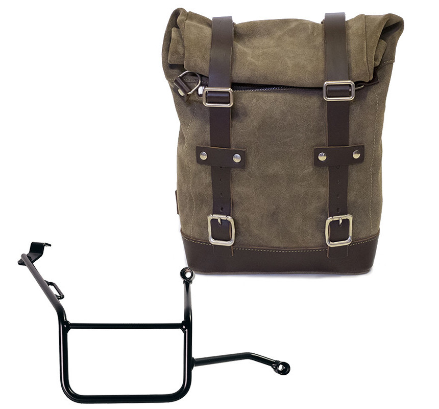 Sacoche latérale en daim 10L-14L + support droit pour F 900GS - L'atelier Bleu Motostore