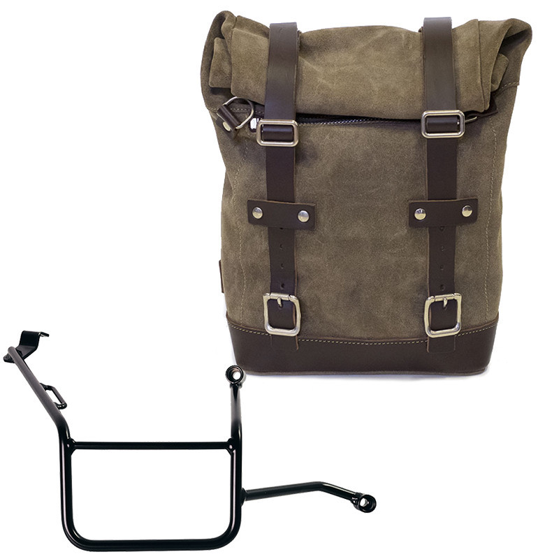 10L–14L suede side pannier + right-hand mount for the F 900GS – L'atelier Bleu Motostore