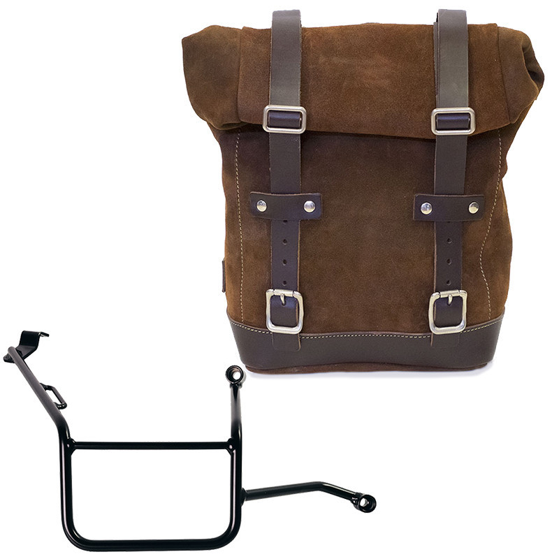 10L–14L suede side pannier + right-hand mount for the F 900GS – L'atelier Bleu Motostore