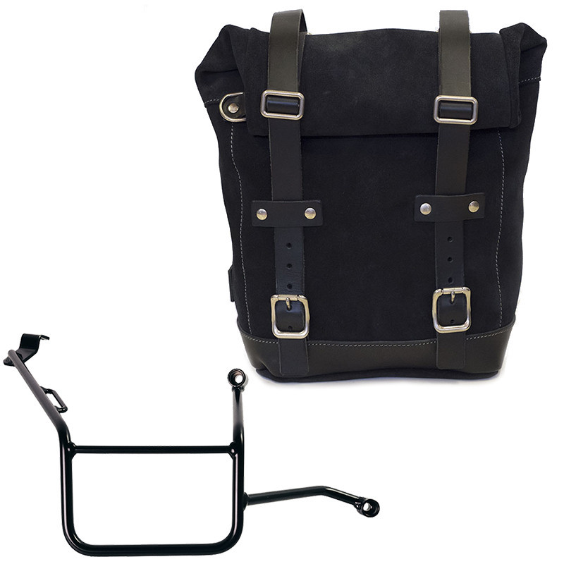 Sacoche latérale en daim 10L-14L + support droit pour F 900GS - L'atelier Bleu Motostore