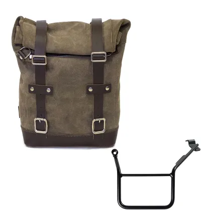 10L–14L suede side pannier + left-hand mount for the F 900GS – L'atelier Bleu Motostore
