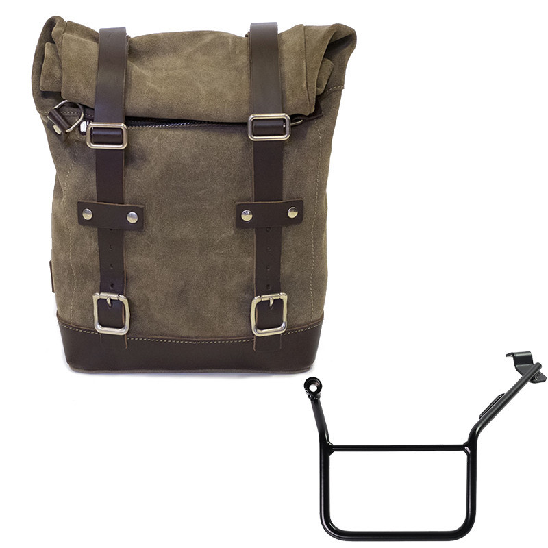 10L–14L suede side pannier + left-hand mount for the F 900GS – L'atelier Bleu Motostore