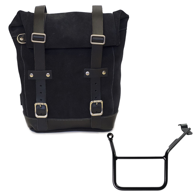 10L–14L suede side pannier + left-hand mount for the F 900GS – L'atelier Bleu Motostore
