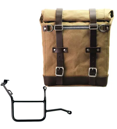 22L–30L canvas side pannier + right-hand bracket for the F 900GS – L'atelier Bleu Motostore