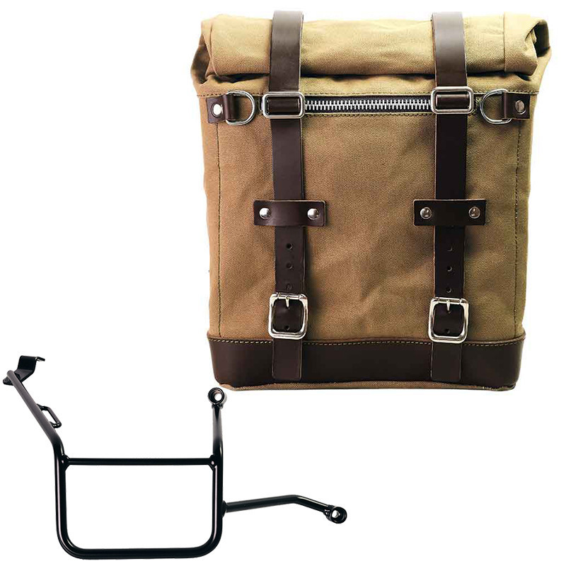22L–30L canvas side pannier + right-hand bracket for the F 900GS – L'atelier Bleu Motostore