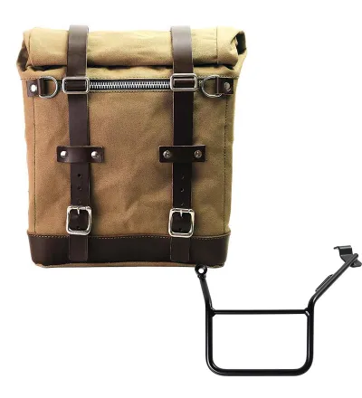 22L–30L canvas side pannier + left-hand mount for the F 900GS – L'atelier Bleu Motostore