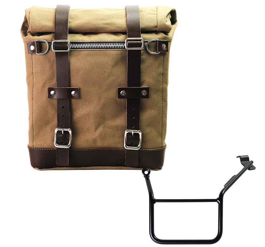 22L–30L canvas side pannier + left-hand mount for the F 900GS – L'atelier Bleu Motostore