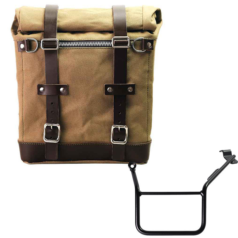 22L–30L canvas side pannier + left-hand mount for the F 900GS – L'atelier Bleu Motostore