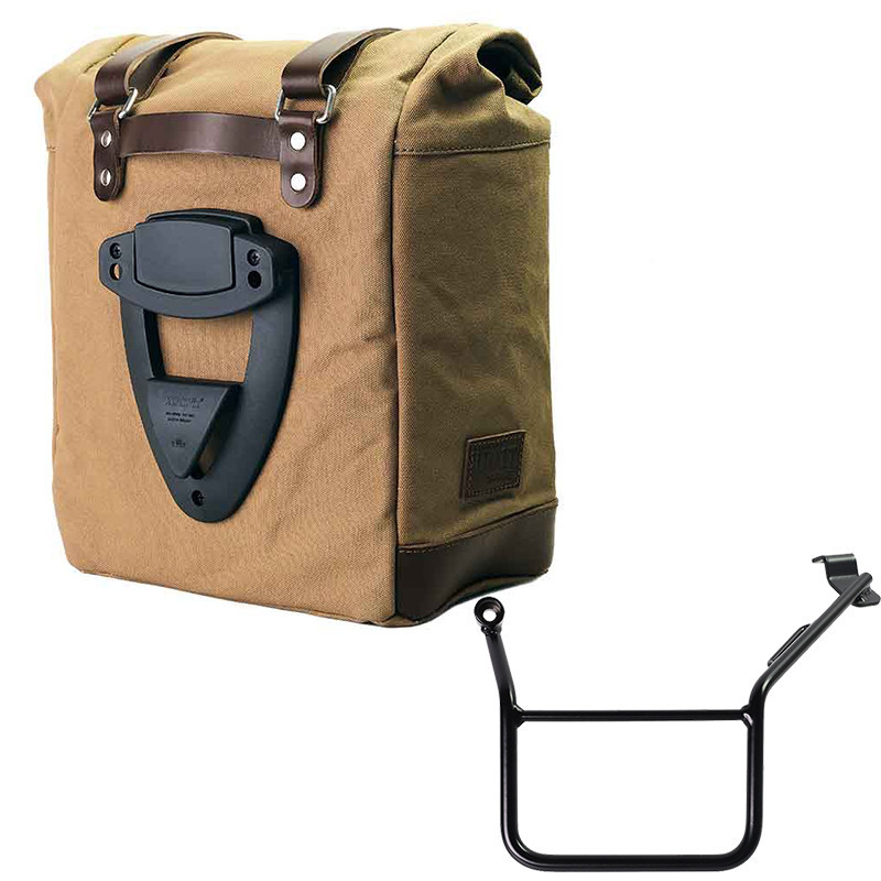 Sacoche latérale en toile 22L-30L + support gauche pour F 900GS - L'atelier Bleu Motostore