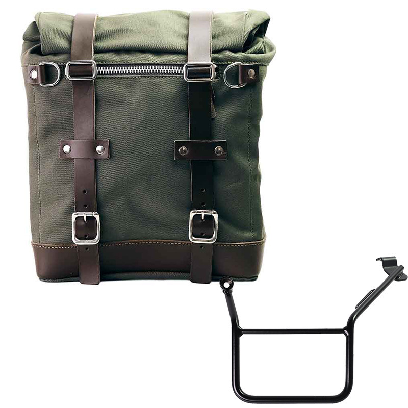 Sacoche latérale en toile 22L-30L + support gauche pour F 900GS - L'atelier Bleu Motostore