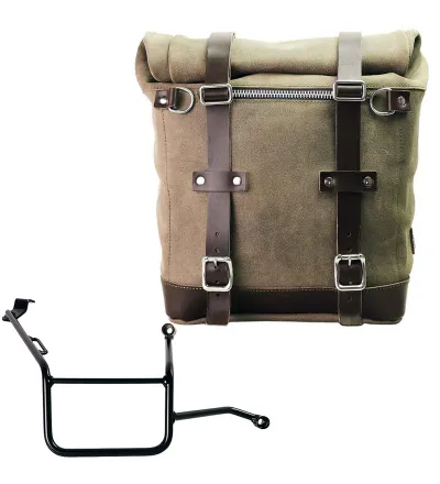 Sacoche latérale en daim 22L-30L + support droit pour F 900GS - L'atelier Bleu Motostore