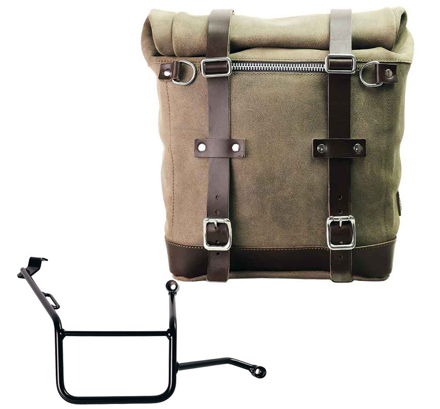 Sacoche latérale en daim 22L-30L + support droit pour F 900GS - L'atelier Bleu Motostore