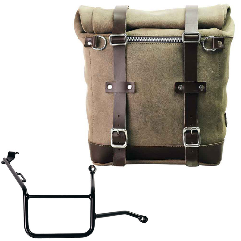 22L–30L suede side pannier + right-hand mount for the F 900GS – L'atelier Bleu Motostore