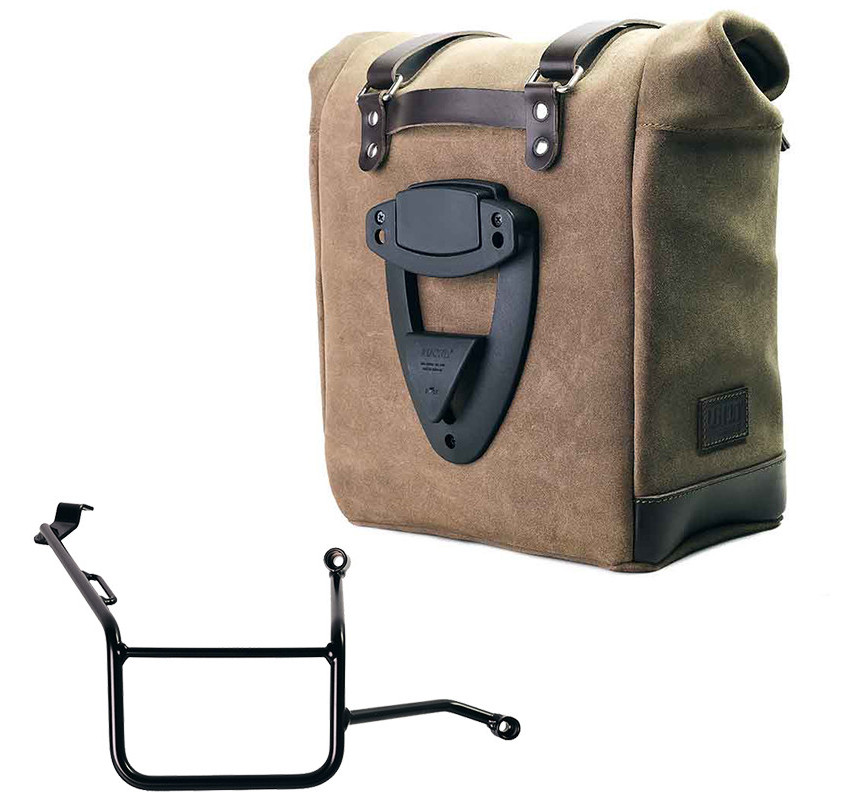 22L–30L suede side pannier + right-hand mount for the F 900GS – L'atelier Bleu Motostore