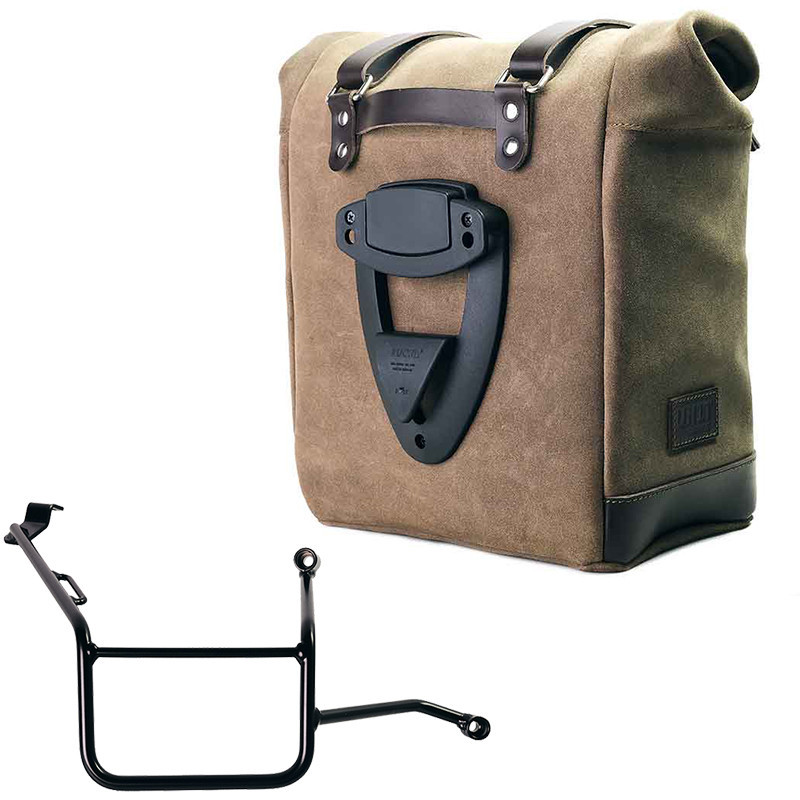 22L–30L suede side pannier + right-hand mount for the F 900GS – L'atelier Bleu Motostore