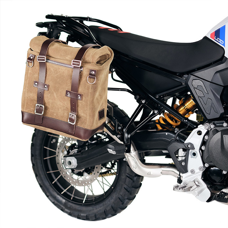 Sacoche latérale en daim 22L-30L + support droit pour F 900GS - L'atelier Bleu Motostore