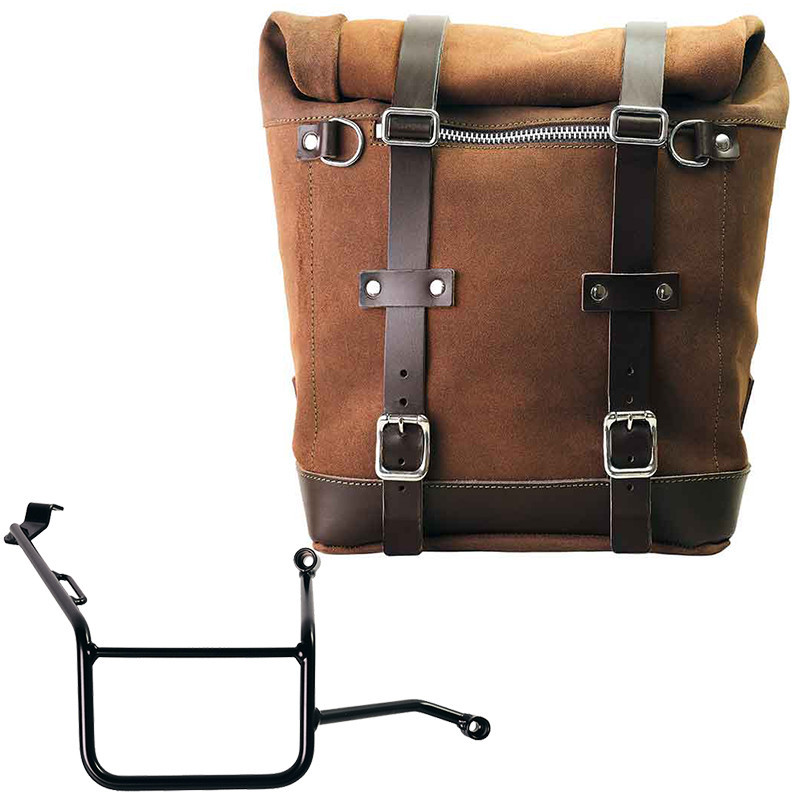 22L–30L suede side pannier + right-hand mount for the F 900GS – L'atelier Bleu Motostore