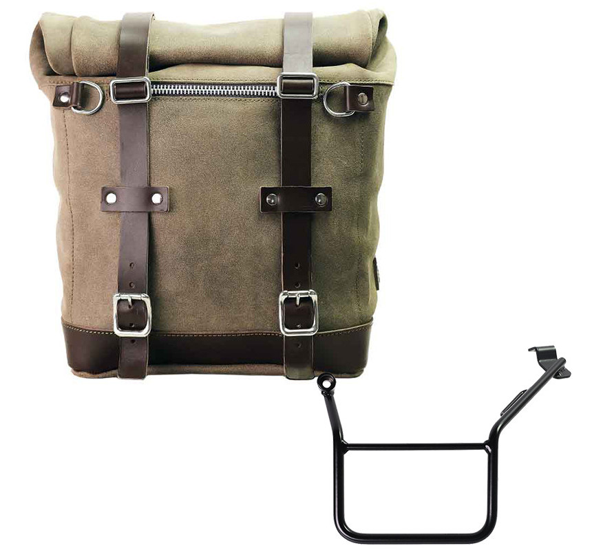 22L–30L suede side pannier + left-hand mount for the F 900GS – L'atelier Bleu Motostore