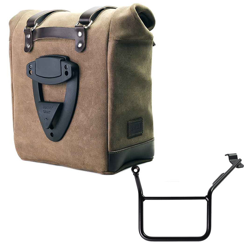 22L–30L suede side pannier + left-hand mount for the F 900GS – L'atelier Bleu Motostore