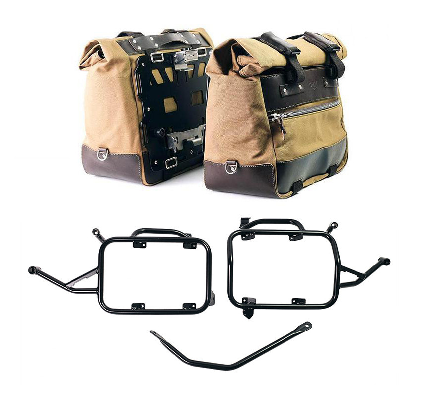 Sacoches latérales Cult en toile 40L-50L + supports verrouillables pour F 900GS - L'atelier Bleu Motostore