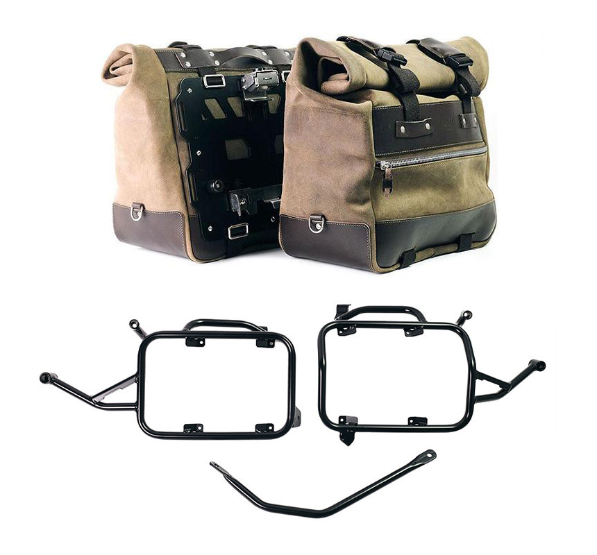 Sacoches latérales Cult en cuir 40L-50L + supports verrouillables pour F 900GS - L'atelier Bleu Motostore