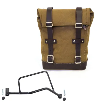 10L–14L canvas side pannier + right-hand mount for the R 1200R – L'atelier Bleu Motostore