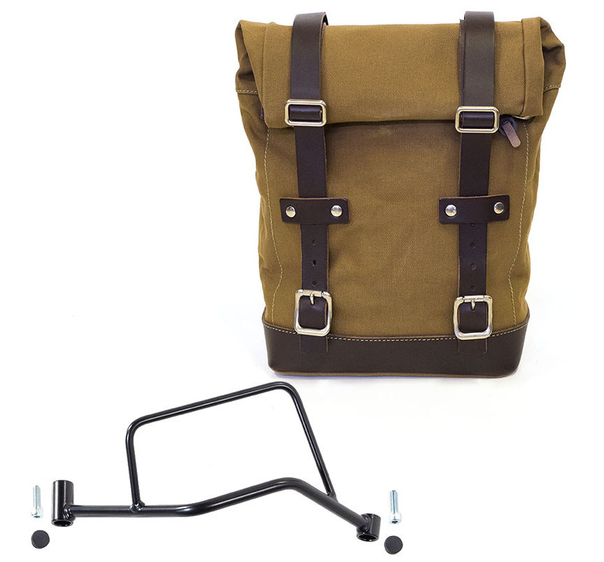 Sacoche latérale en toile 10L-14L + support droit pour R 1200R - L'atelier Bleu Motostore
