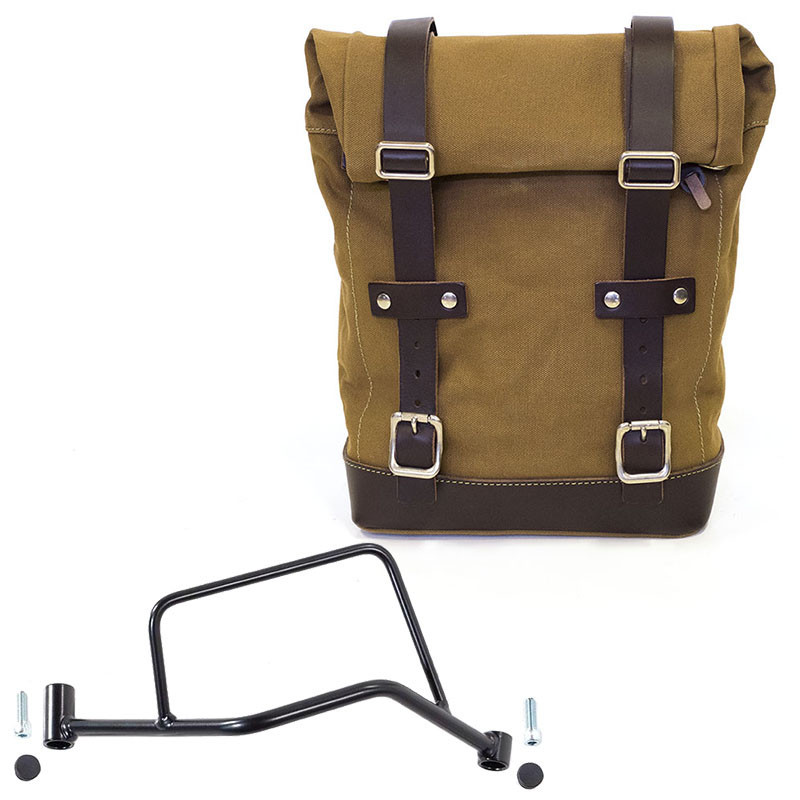 10L–14L canvas side pannier + right-hand mount for the R 1200R – L'atelier Bleu Motostore