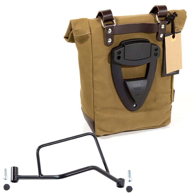 10L–14L canvas side pannier + right-hand mount for the R 1200R – L'atelier Bleu Motostore