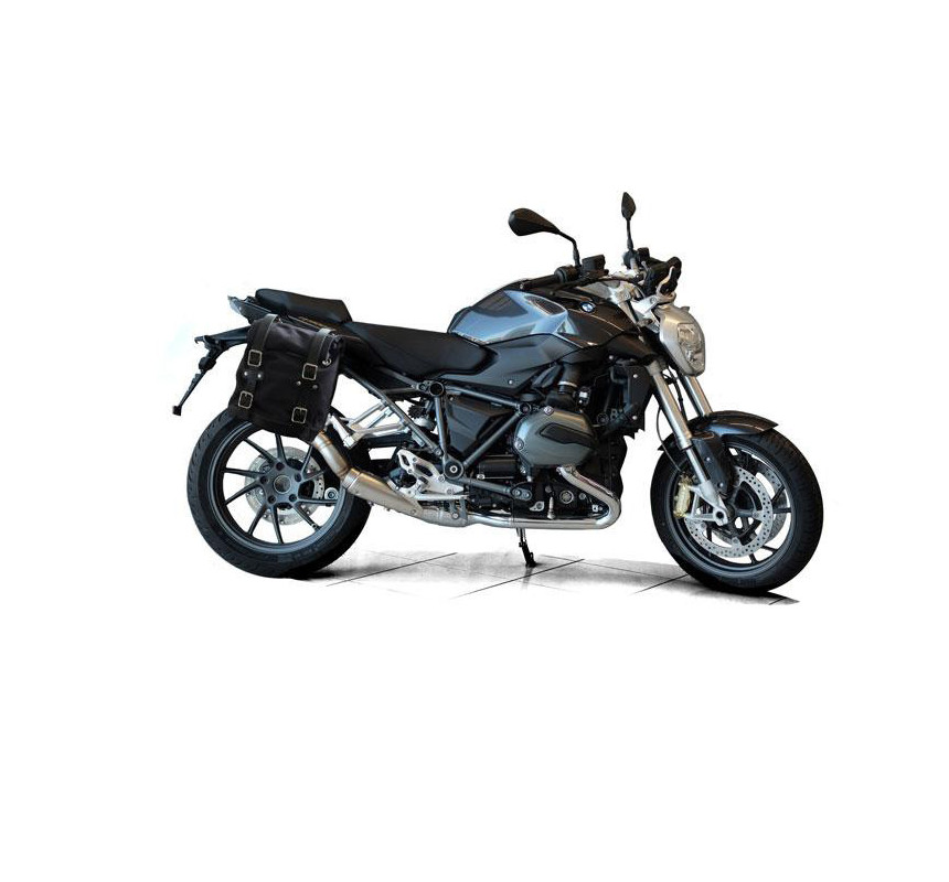 10L–14L canvas side pannier + right-hand mount for the R 1200R – L'atelier Bleu Motostore