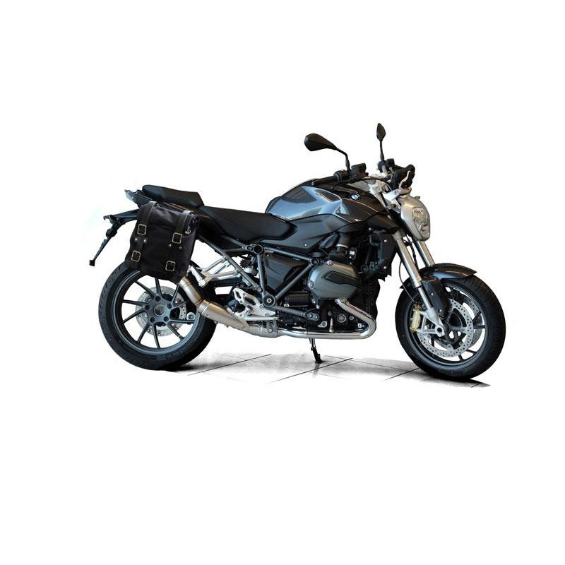 10L–14L canvas side pannier + right-hand mount for the R 1200R – L'atelier Bleu Motostore