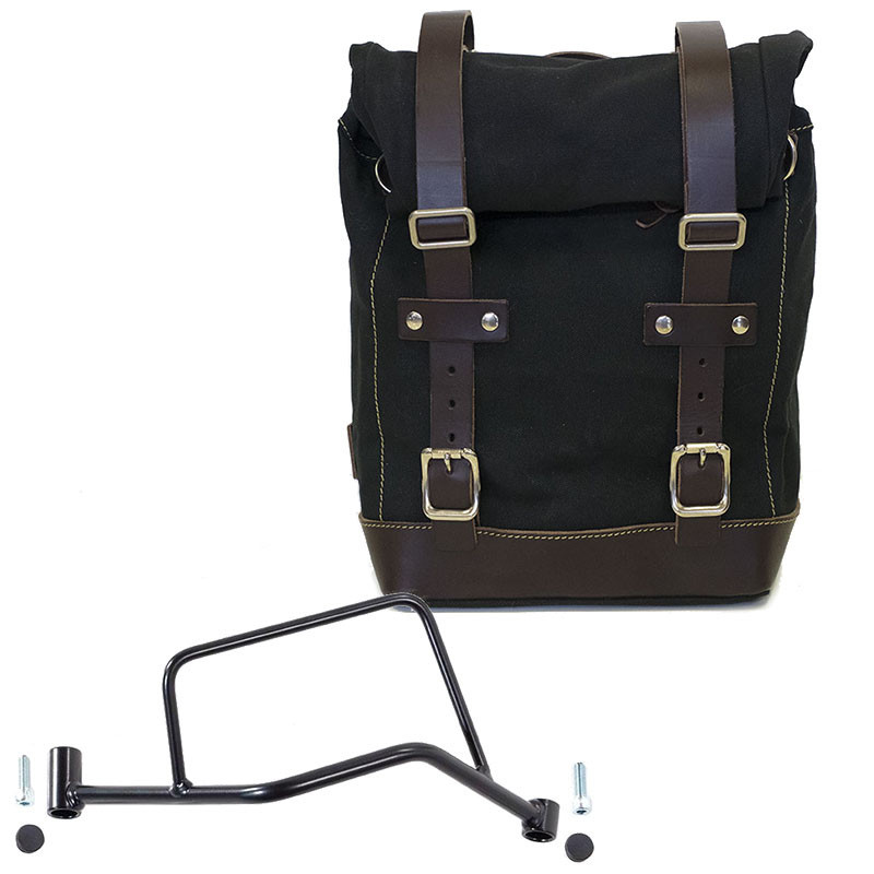 Sacoche latérale en toile 10L-14L + support droit pour R 1200R - L'atelier Bleu Motostore