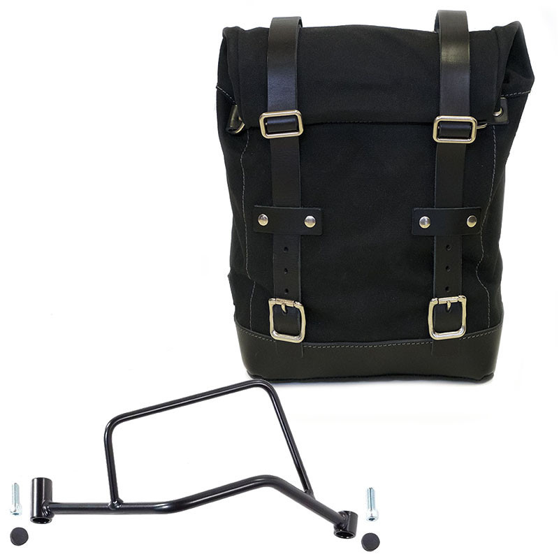 Sacoche latérale en toile 10L-14L + support droit pour R 1200R - L'atelier Bleu Motostore